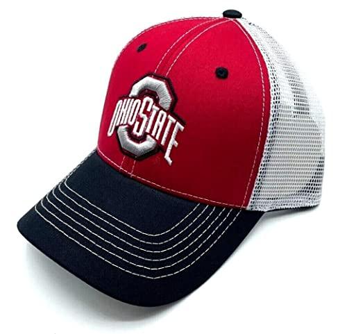 Ohio State Buckeyes Embroidered MVP Adjustable Red Black Mesh Hat
