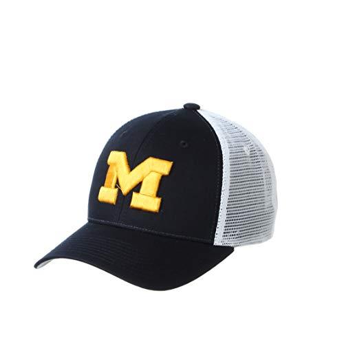 Michigan Wolverines Mens Blue Big Rig Mesh Trucker Adjustable Hat