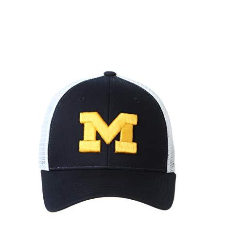 Michigan Wolverines Mens Blue Big Rig Mesh Trucker Adjustable Hat