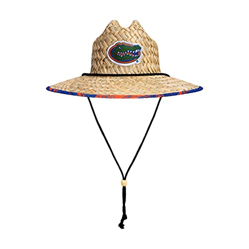 FOCO unisex adult Ncaa College Team Logo Floral Sun Straw Hat, Team Logo, One Size US