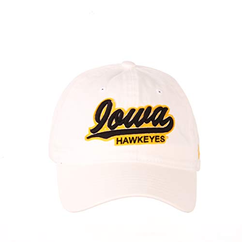 Zephyr NCAA Iowa Hawkeyes Mens Adjustable Scholarship Hat White