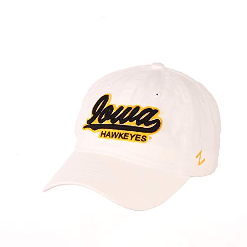 Zephyr NCAA Iowa Hawkeyes Mens Adjustable Scholarship Hat White