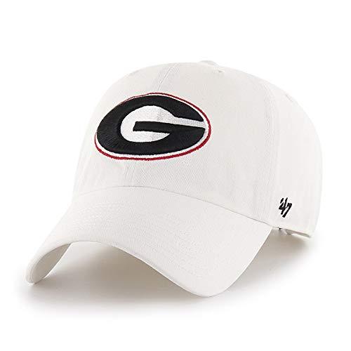 Georgia Bulldogs Mens White Clean Up Cotton Adjustable Hat