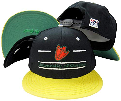 Oregon Ducks Classic Split Bar Snapback Adjustable Plastic Snap Back Hat/Cap Black