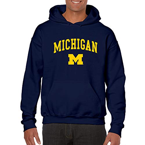 UGP Campus Apparel AH03 - Michigan Wolverines Arch Logo Hoodie - Large - Navy