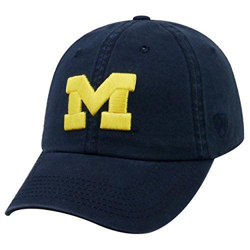 Michigan Wolverines Blue Mens College Town Crew Adjustable Cotton Hat Cap