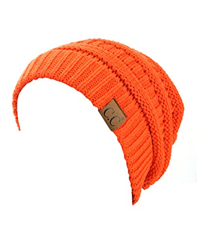 C.C Trendy Warm Chunky Soft Stretch Cable Knit Beanie Skully