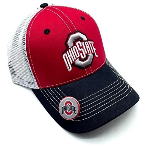 Ohio State Buckeyes Embroidered MVP Adjustable Red Black Mesh Hat
