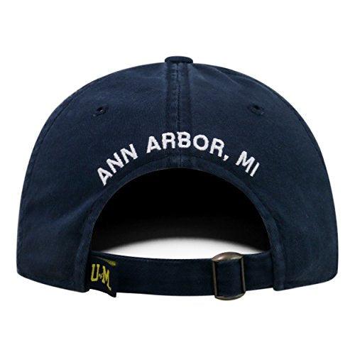 Michigan Wolverines Blue Mens College Town Crew Adjustable Cotton Hat Cap