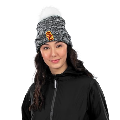 Pacific Headwear Women's Standard USC Trojans Ladies Faux Fur Pom Beanie