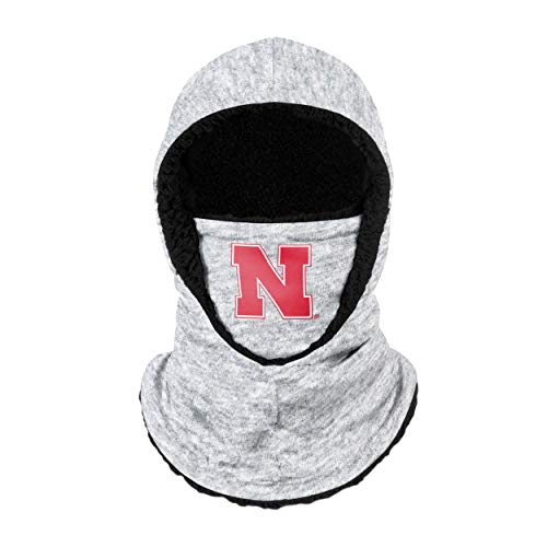 FOCO Nebraska Cornhuskers NCAA Heather Grey Big Logo Hooded Gaiter