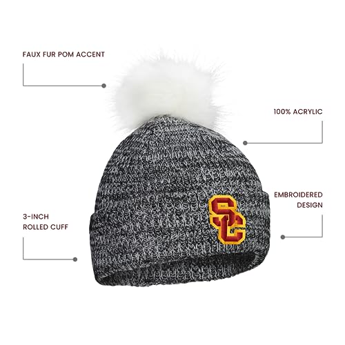 Pacific Headwear Women's Standard USC Trojans Ladies Faux Fur Pom Beanie