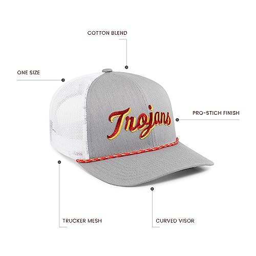 Pacific Headwear Standard USC Trojans Men Trucker Snapback Braid Cap