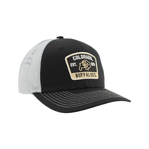 ZHATS Standard NCAA Officially Licensed Trucker Hat Dakota Switchback Patch Black Gray
