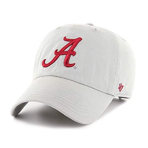Alabama Crimson Tide Mens Gray Clean Up Cotton Adjustable Hat