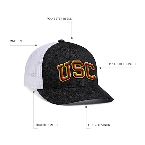 Pacific Headwear Standard USC Heather Trucker Snapback Cap