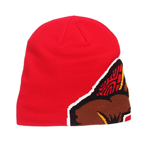 Maryland Terrapins Peek Red Skull Cap - NCAA Adult Cuffless Winter Knit Beanie Toque Hat