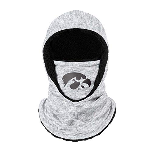 FOCO Iowa Hawkeyes NCAA Heather Grey Big Logo Hooded Gaiter