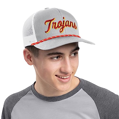 Pacific Headwear Standard USC Trojans Men Trucker Snapback Braid Cap