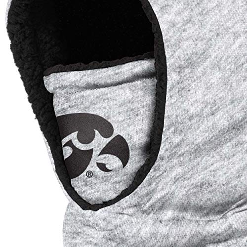 FOCO Iowa Hawkeyes NCAA Heather Grey Big Logo Hooded Gaiter