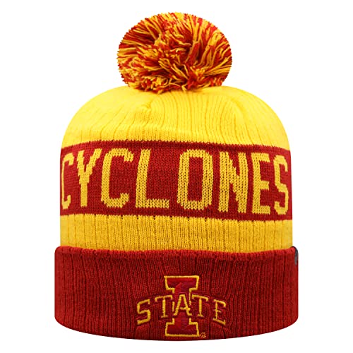 Top of the World NCAA Arctic Striped Cuffed Knit Pom Beanie Hat