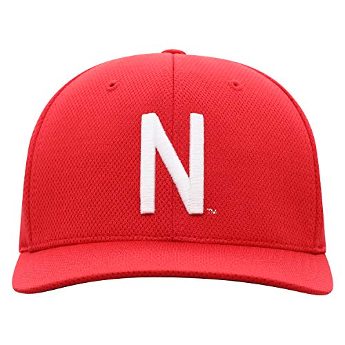 Top of the World NCAA Nebraska Cornhuskers Mens Reflex NCAA One Fit Hat Team Color Primary Icon