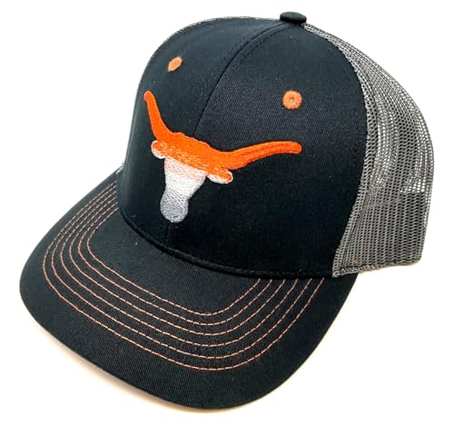 National Cap Texas Longhorns Gradient Fade Mascot Logo Flat Bill Mesh Trucker Snapback Hat