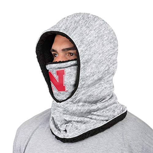 FOCO Nebraska Cornhuskers NCAA Heather Grey Big Logo Hooded Gaiter