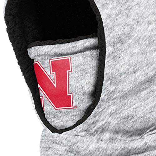 FOCO Nebraska Cornhuskers NCAA Heather Grey Big Logo Hooded Gaiter