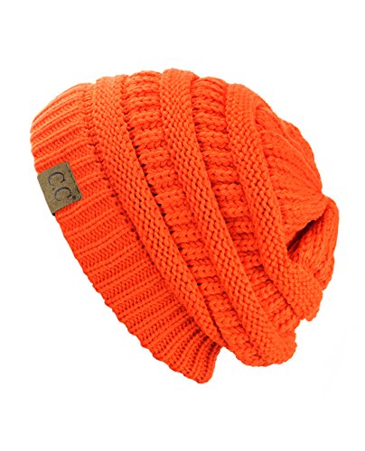 C.C Trendy Warm Chunky Soft Stretch Cable Knit Beanie Skully
