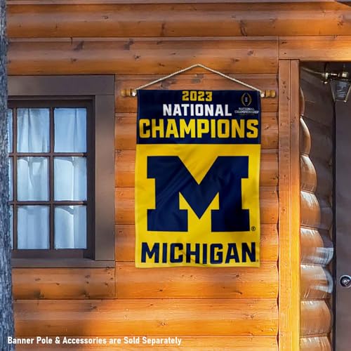 Michigan Team University Wolverines 2023 College Football National Champions Banner Vertical Flag