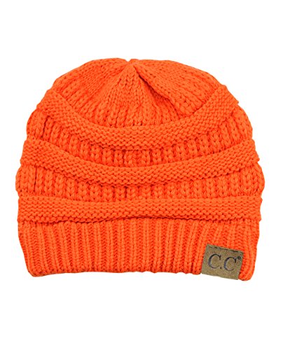 C.C Trendy Warm Chunky Soft Stretch Cable Knit Beanie Skully