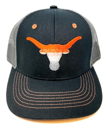 National Cap Texas Longhorns Gradient Fade Mascot Logo Flat Bill Mesh Trucker Snapback Hat