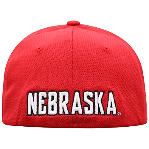Top of the World NCAA Nebraska Cornhuskers Mens Reflex NCAA One Fit Hat Team Color Primary Icon