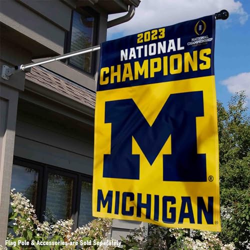 Michigan Team University Wolverines 2023 College Football National Champions Banner Vertical Flag