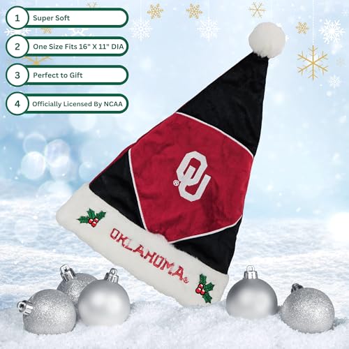 FOCO Oklahoma Sooners -Collector's Edition Sooners Santa Hat -Represent the Red and White - Show Your Big 12 Spirit with Officially Licensed NCAA Holiday Fan Apparel and Gift