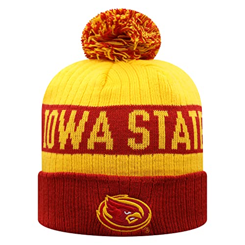 Top of the World NCAA Arctic Striped Cuffed Knit Pom Beanie Hat