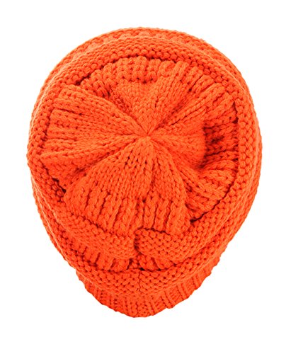 C.C Trendy Warm Chunky Soft Stretch Cable Knit Beanie Skully