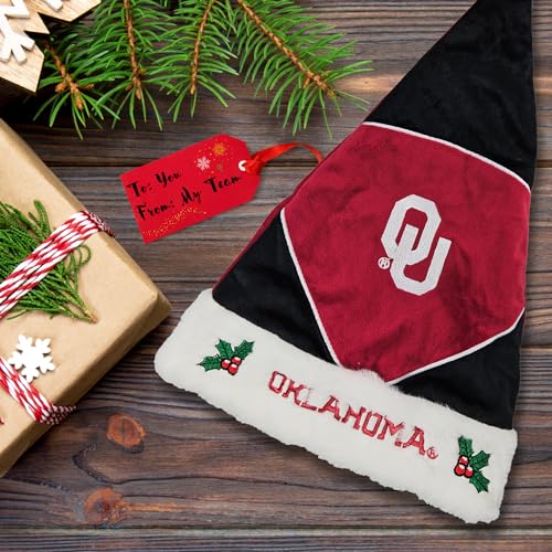FOCO Oklahoma Sooners -Collector's Edition Sooners Santa Hat -Represent the Red and White - Show Your Big 12 Spirit with Officially Licensed NCAA Holiday Fan Apparel and Gift