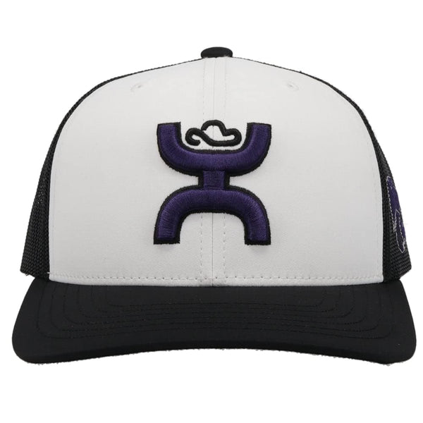 HOOEY Men's Officially Licensed Collegiate Adjustable Snapback Hat  White/Black