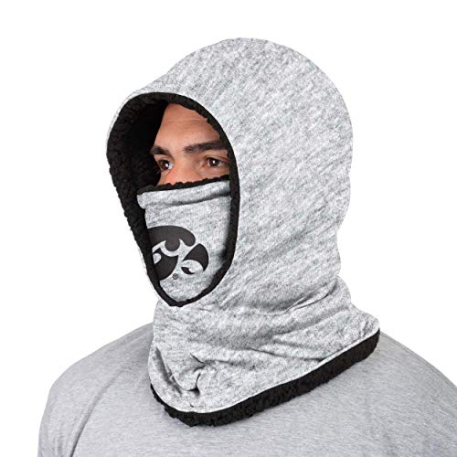 FOCO Iowa Hawkeyes NCAA Heather Grey Big Logo Hooded Gaiter