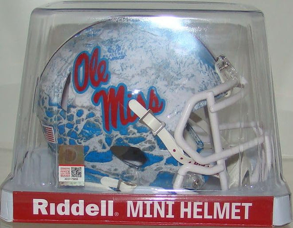 Mississippi Ole Miss Rebels Real Tree Camo Blue NCAA Riddell Speed Mini Football Helmet