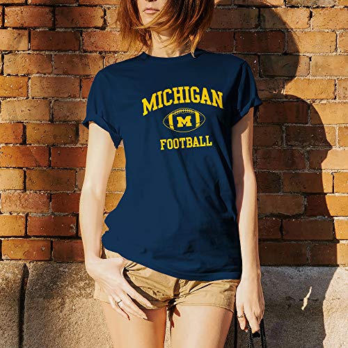 AS10 - Michigan Wolverines Classic Football Arch Mens T-Shirt - X-Large - Navy