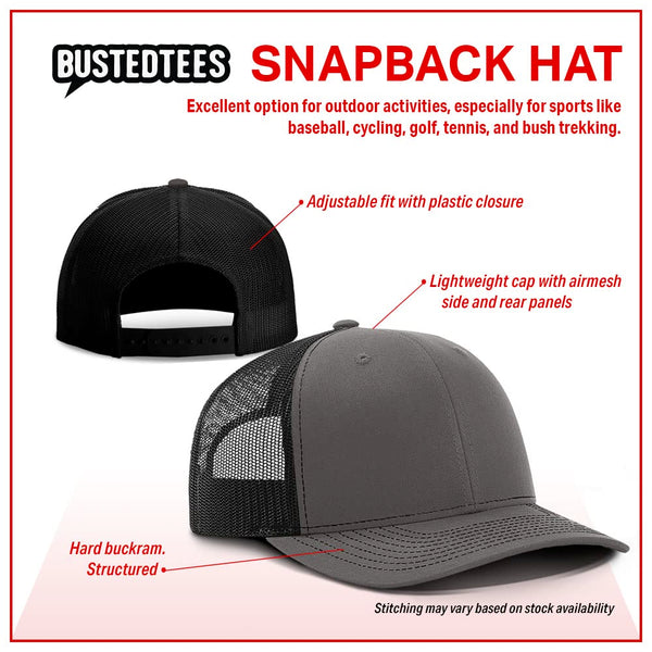 BustedTees Tattoine National Park Patch Back Mesh Hat - Baseball Cap for Men Breathable Mesh Back Adjustable Snapback Strap