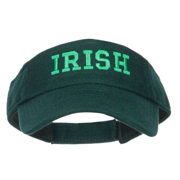 e4Hats.com Irish Embroidered Cotton Knit Visor - Dk Green OSFM