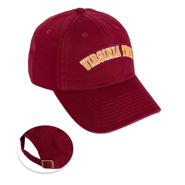 Desert Cactus Virginia Tech University Baseball Hat Hokies VT Brimmed Embroirderd Hats Cap Adjustable Cloth Strap Adult  Red