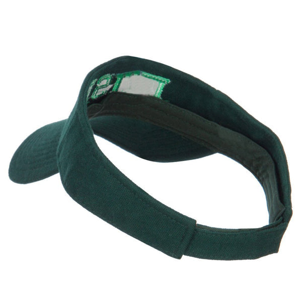 e4Hats.com Irish Embroidered Cotton Knit Visor - Dk Green OSFM