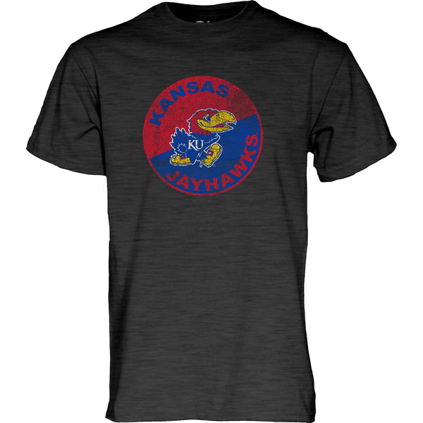 Blue 84 Men's Kansas Jayhawks T-Shirt Vintage Cap Dark Heather