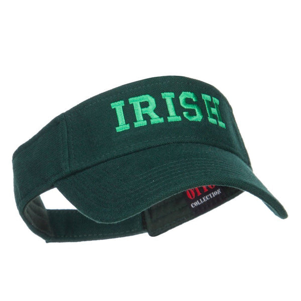 e4Hats.com Irish Embroidered Cotton Knit Visor - Dk Green OSFM