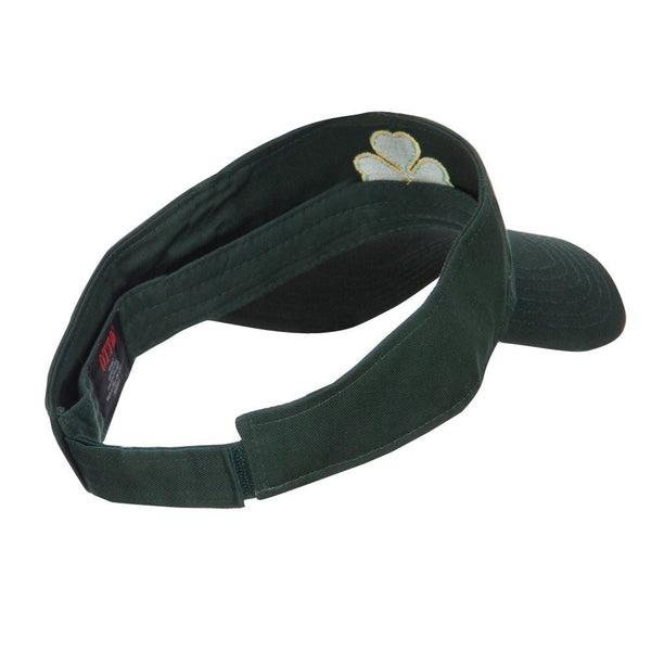 Shamrock Embroidered Sun Visor - Green OSFM